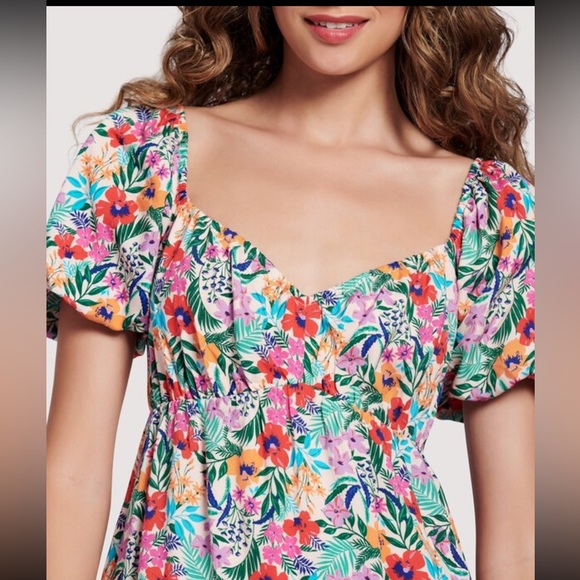 Lost + Wander All Summer Long Floral Tiered Dress Midi - Picture 4 of 9